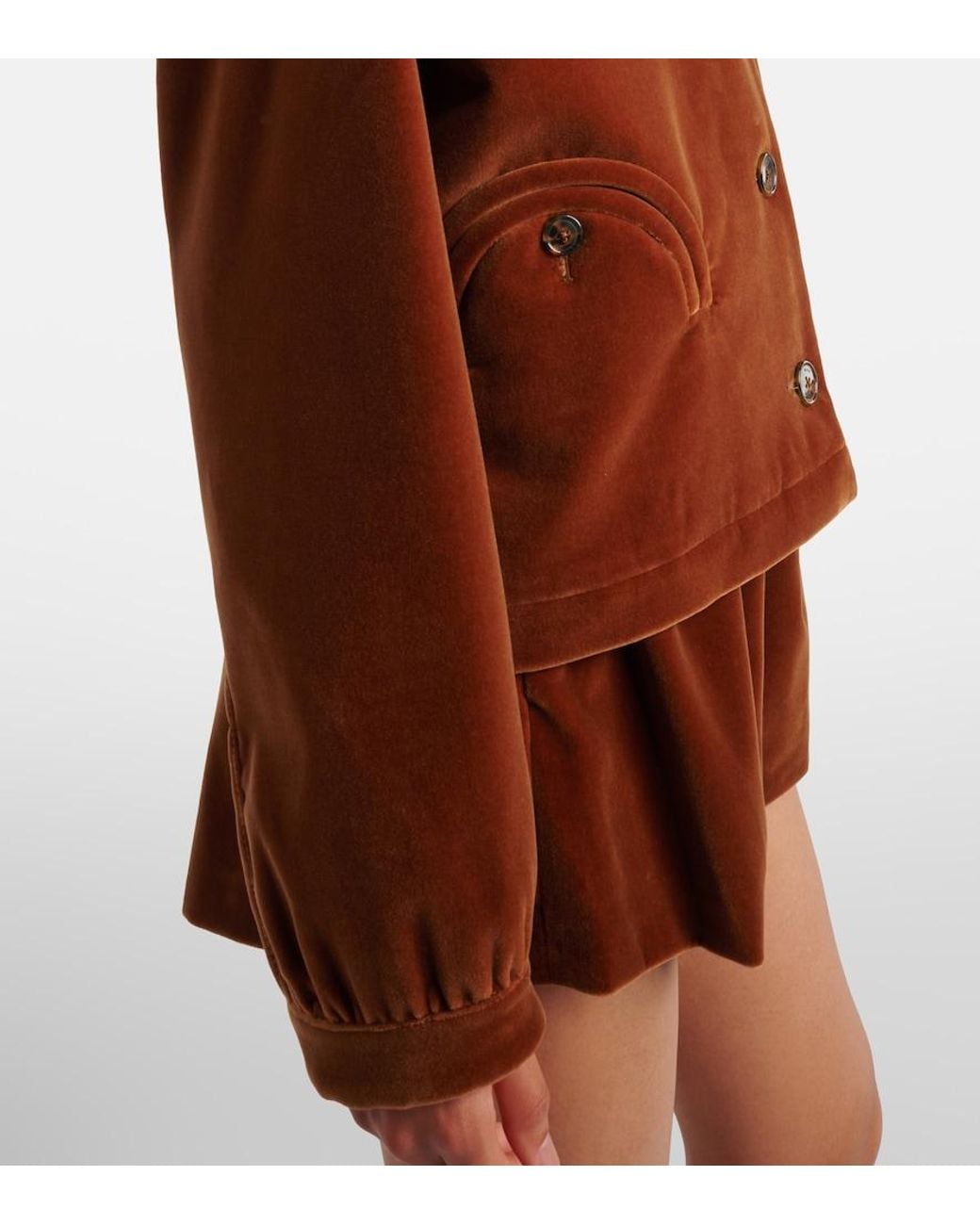 Blazé Milano Brown Gliss Cotton Velvet Jacket