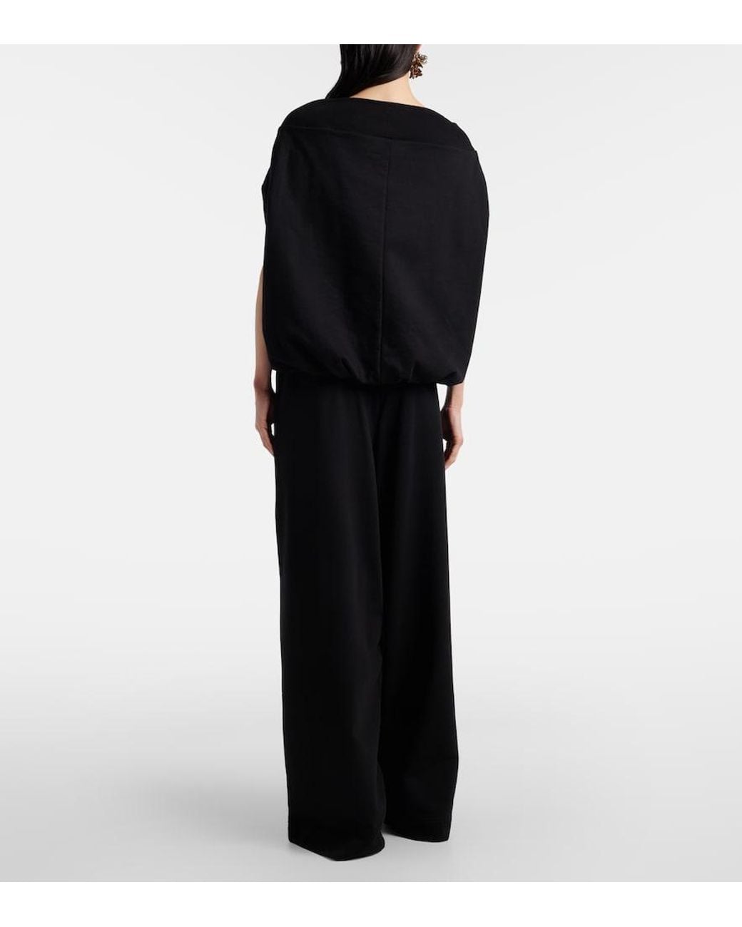 Dries Van Noten Black Cotton Wide-Leg Pants