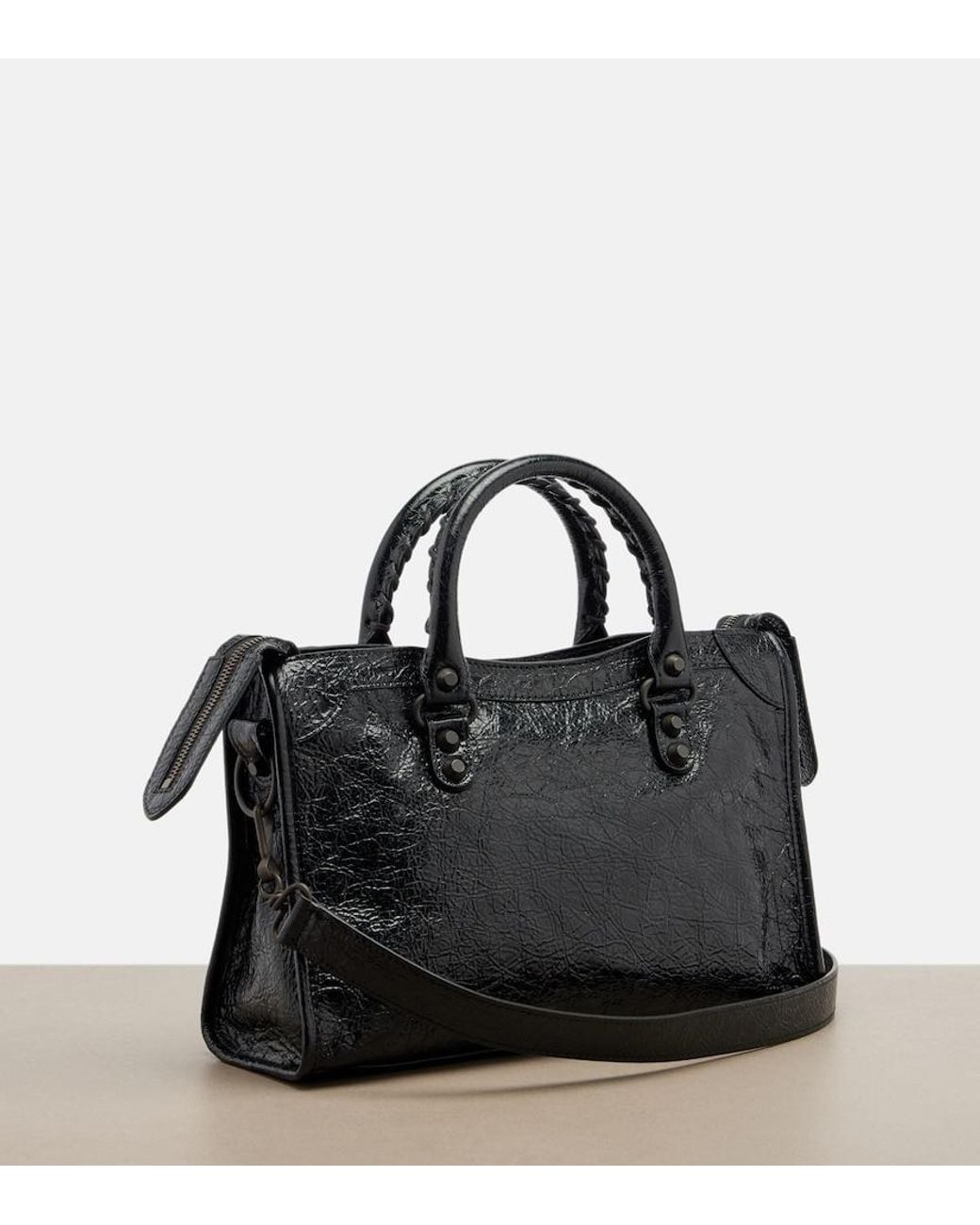 Balenciaga Black Le City Small Leather Top-Handle Bag
