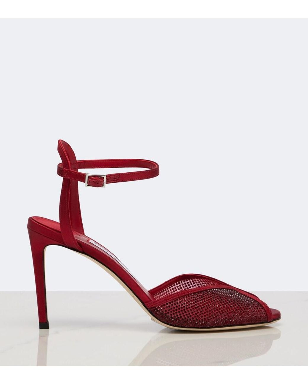 Jimmy Choo Red Sacora Crystal-Embellished Sandals