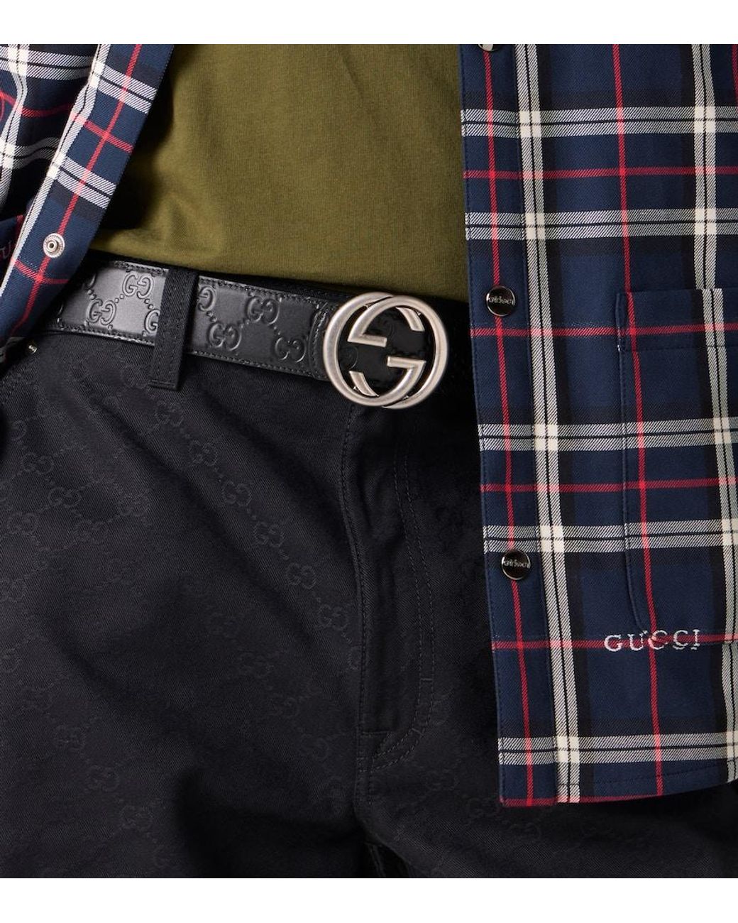 Gucci Black Interlocking G Reversible Leather Belt for men