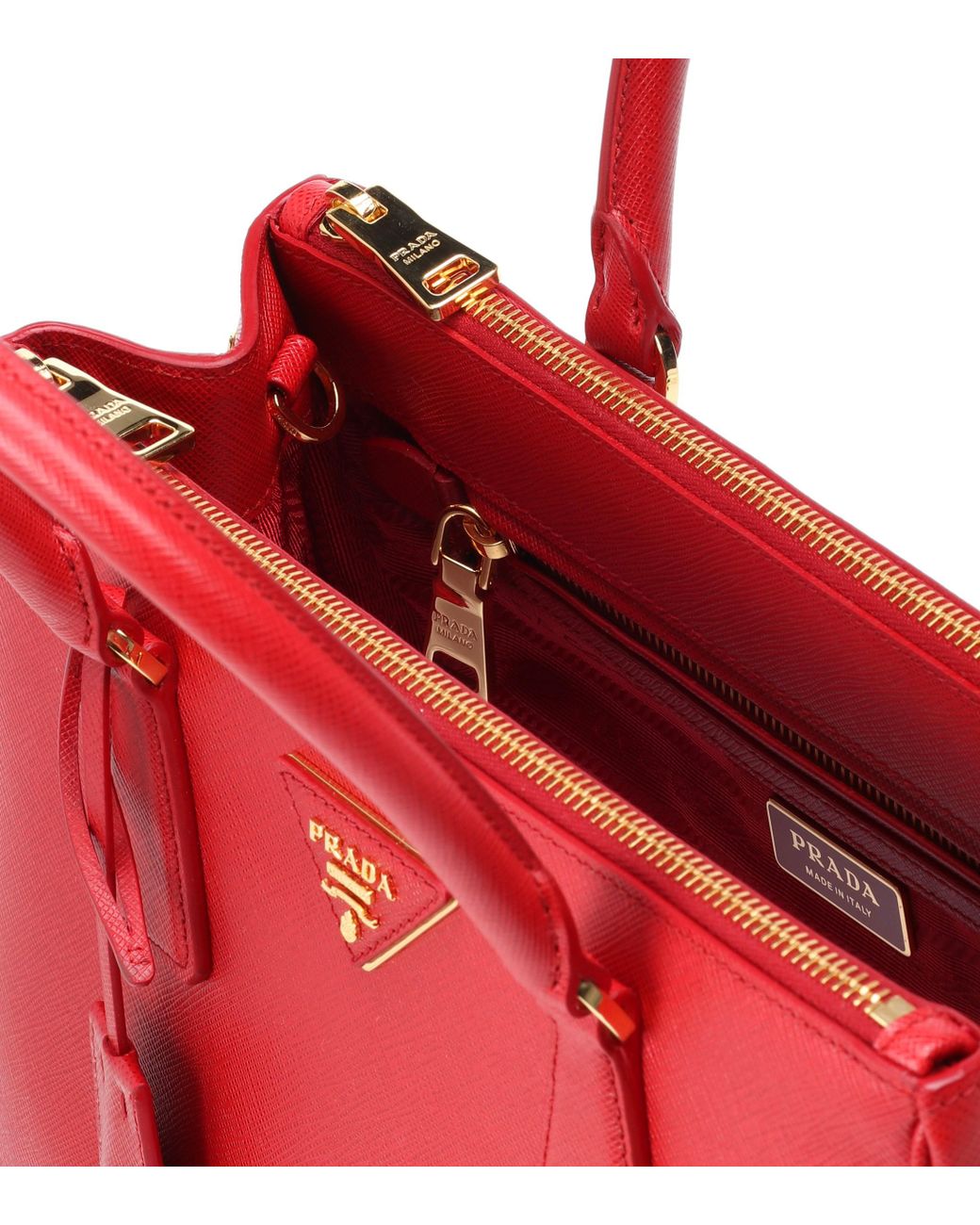 Red Prada Galleria Saffiano Large Leather Bag 100% Authentic