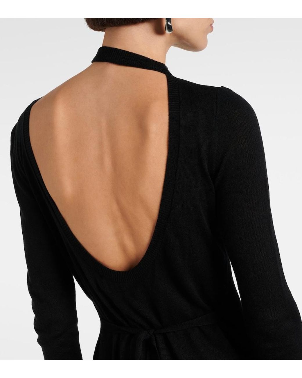 DIDU Black Wool Maxi Dress