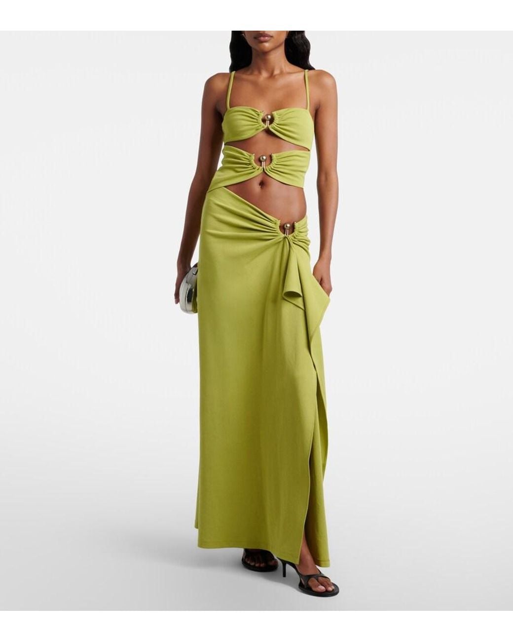 Christopher Esber Green Orbit Cotton-Blend Maxi Dress