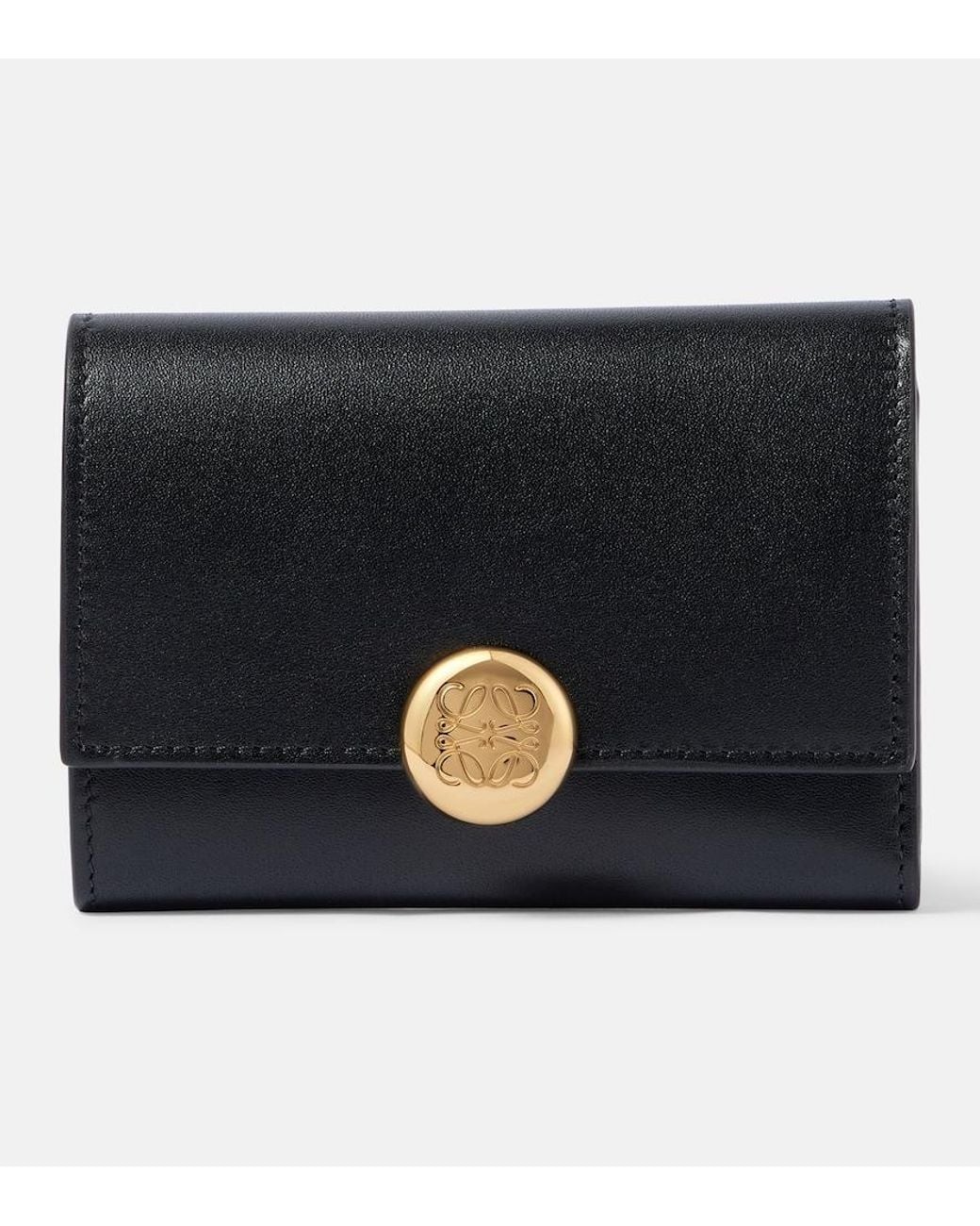 Loewe Black Pebble Leather Wallet