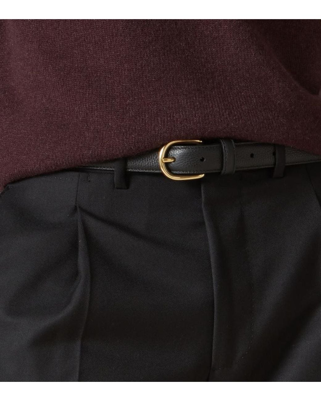 Saman Amel Black Cardon Leather Belt for men