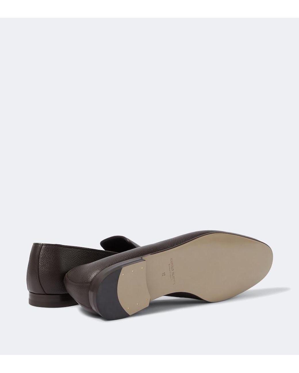 Manolo Blahnik Brown Leather Loafers for men