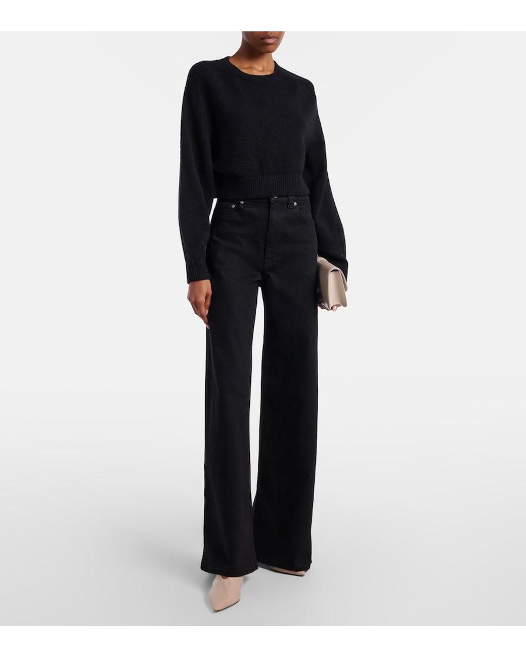 Khaite Blue Dane High-Rise Wide-Leg Jeans