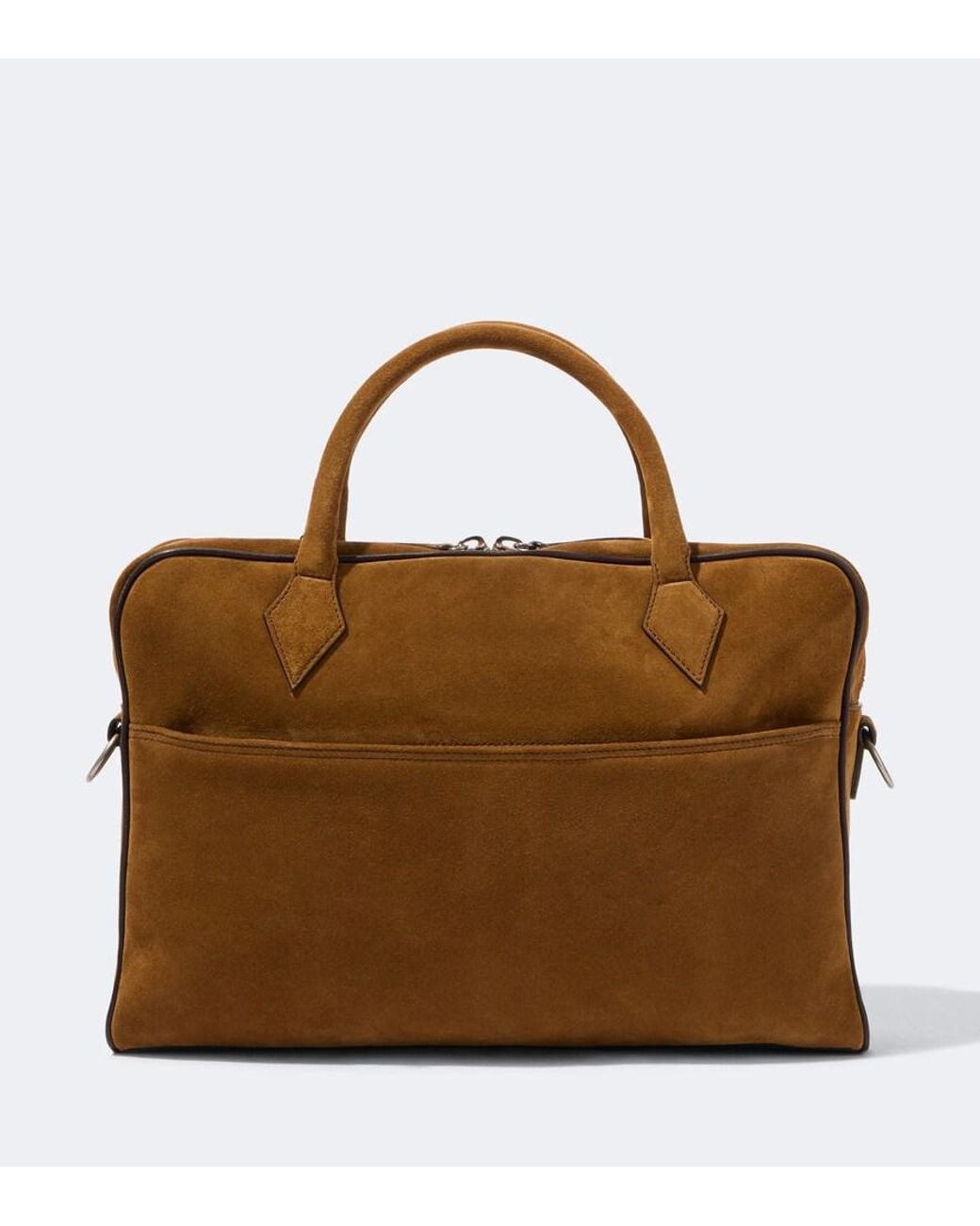 Metier Brown Closer Slim Suede Briefcase for men