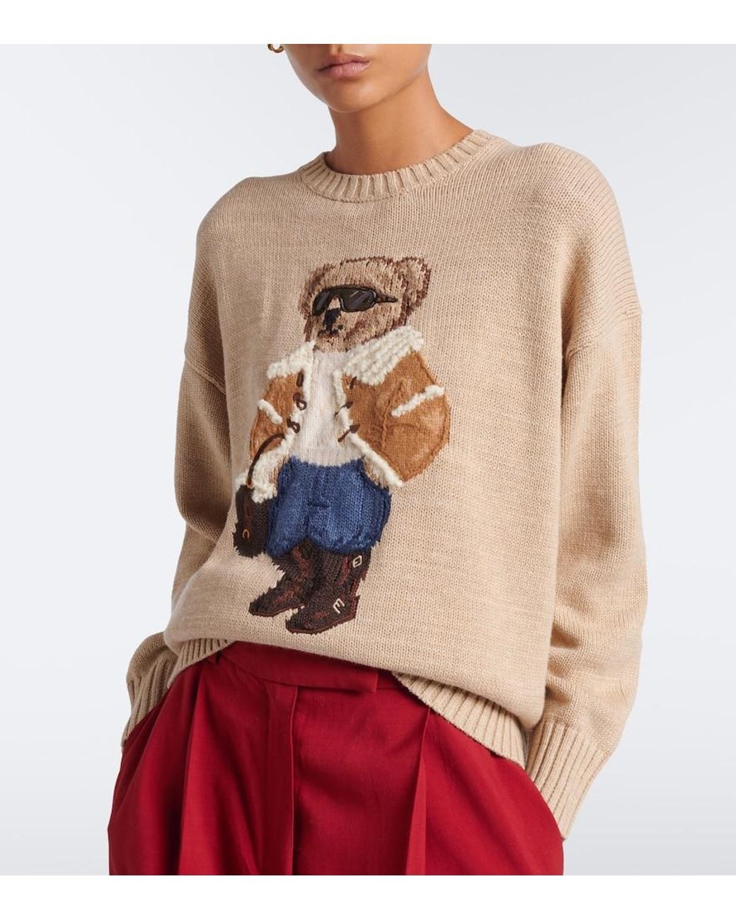 Polo Ralph Lauren Natural Polo Bear Cotton, Wool, And Cashmere Sweater