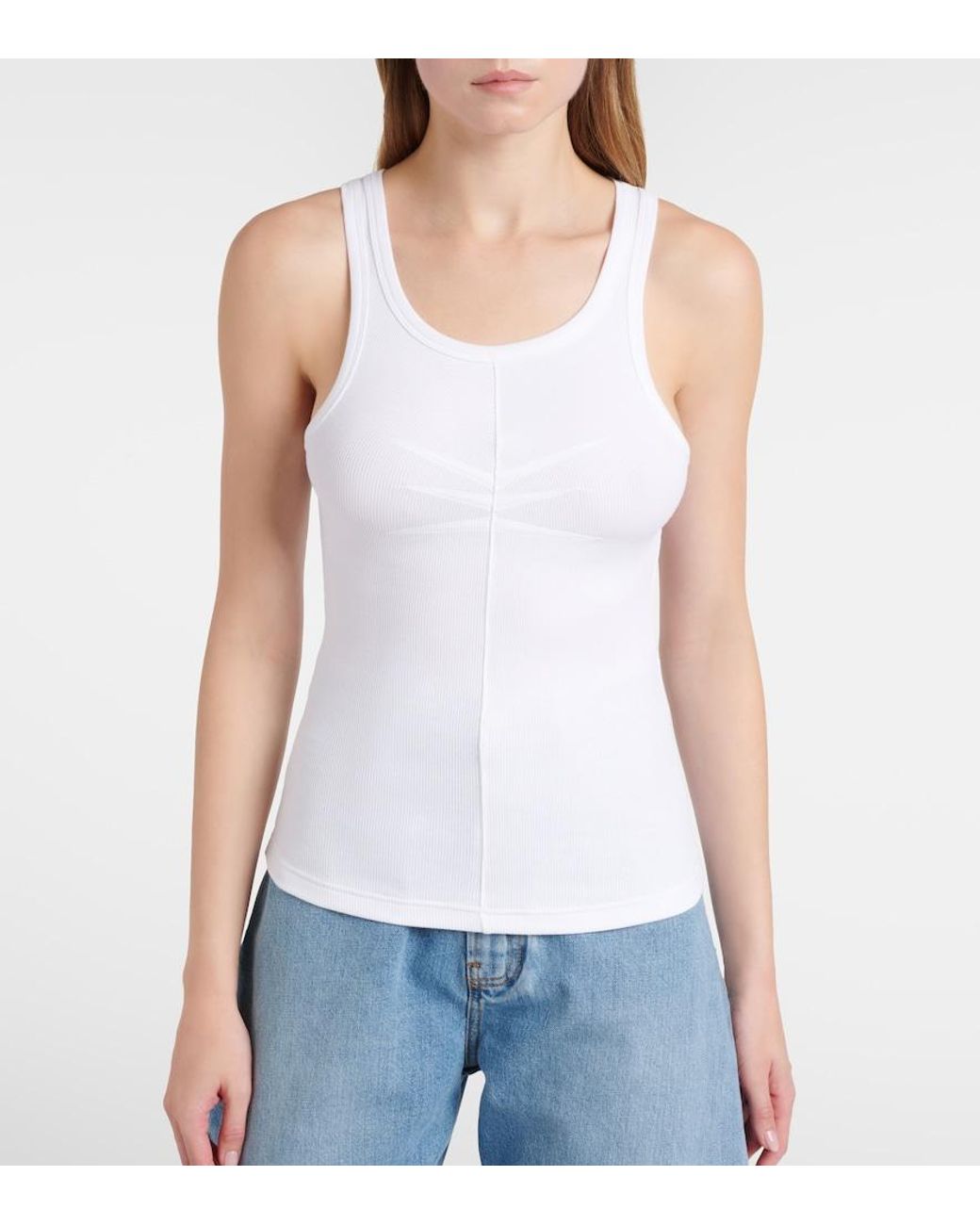 Alaïa White Jersey Tank Top