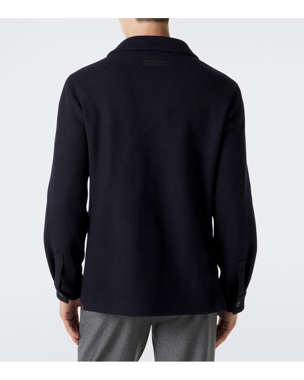 Zegna Blue Alpe Cashmere And Wool Jacket for men