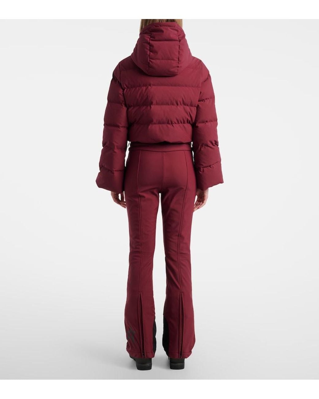 Perfect Moment Red Polar Flare Down Ski Suit