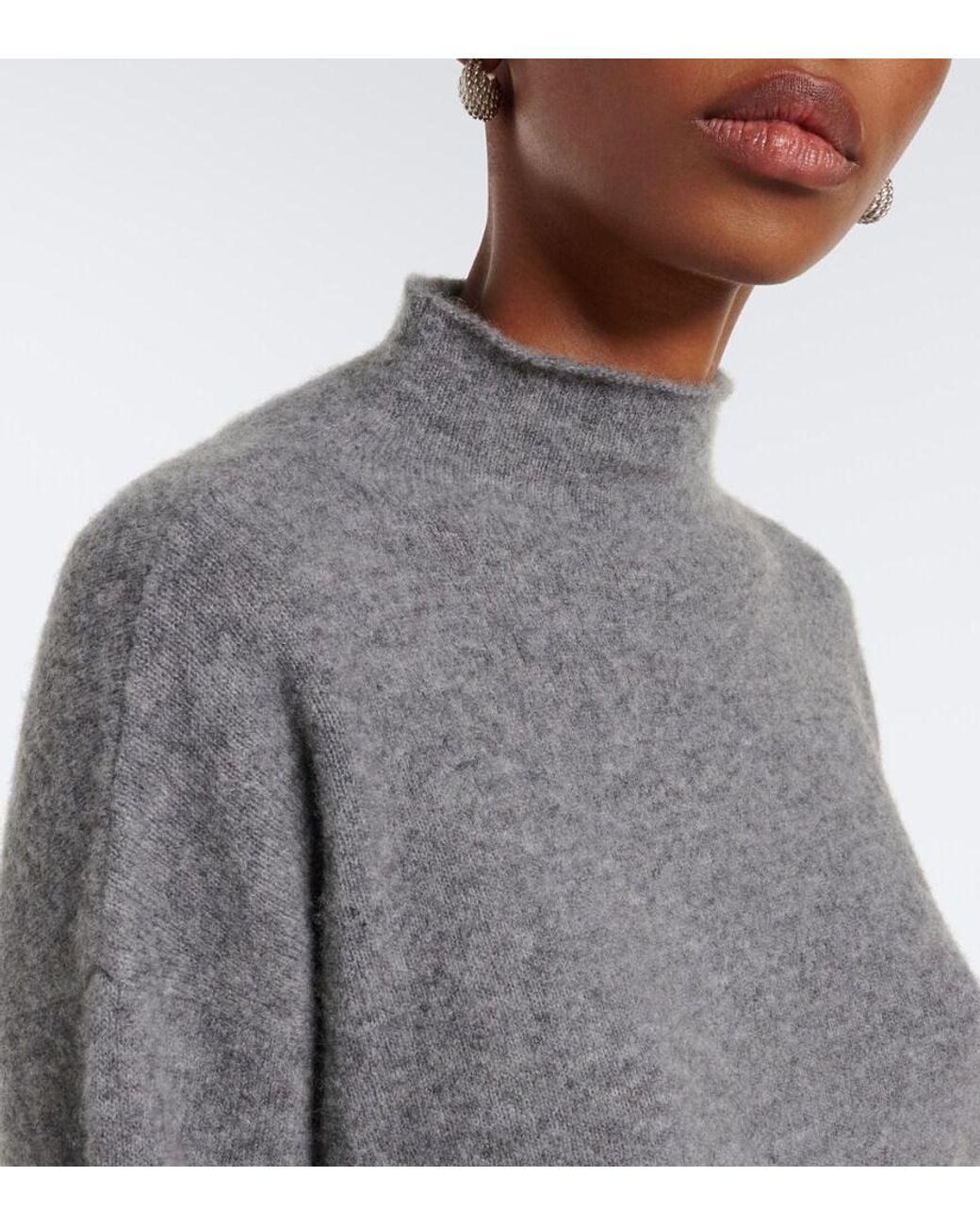 Max Mara Gray Cashmere-Blend Sweater