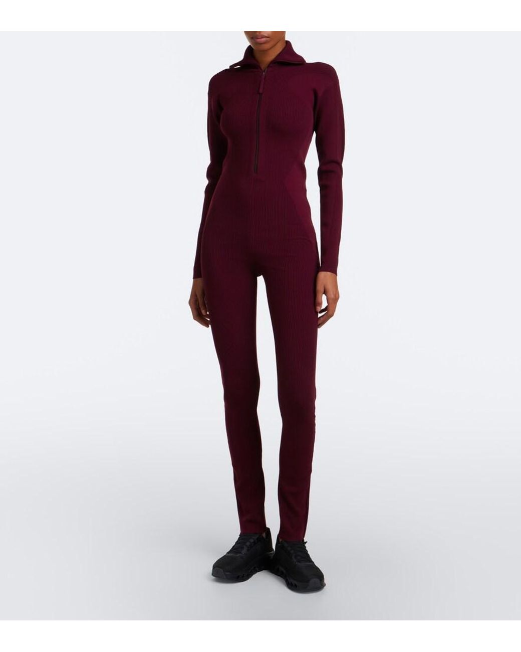 Adidas By Stella McCartney Purple Ribbed-Knit Catsuit