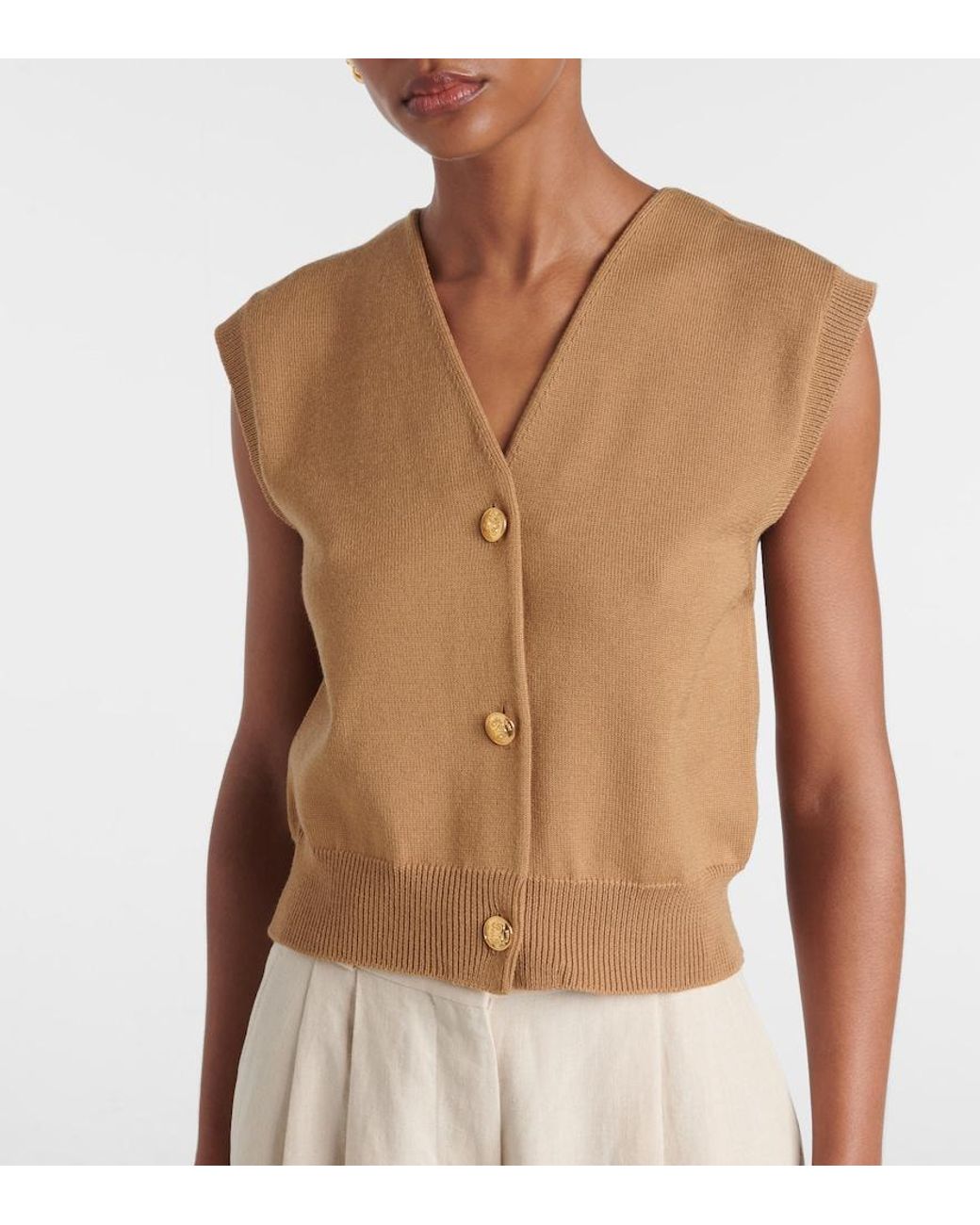 Blazé Milano Natural Sebright Wool-Blend Sweater Vest
