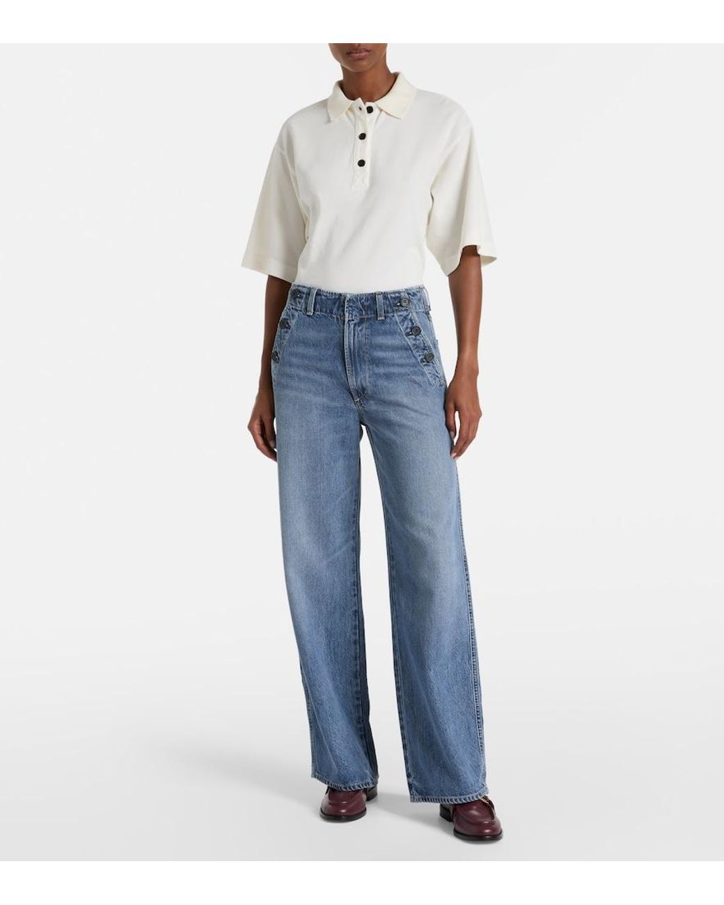Citizens of Humanity Blue Boardwalk Wide-Leg Jeans