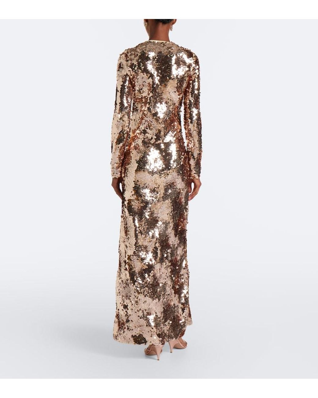 Rabanne Natural Sequined Gown