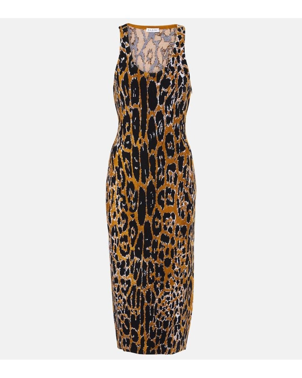 Alaïa Metallic Jacquard Midi Dress