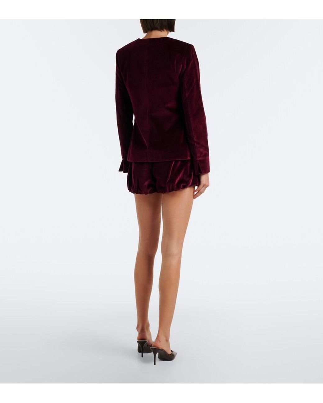 Posse Red Maria Cotton Velvet Balloon Shorts