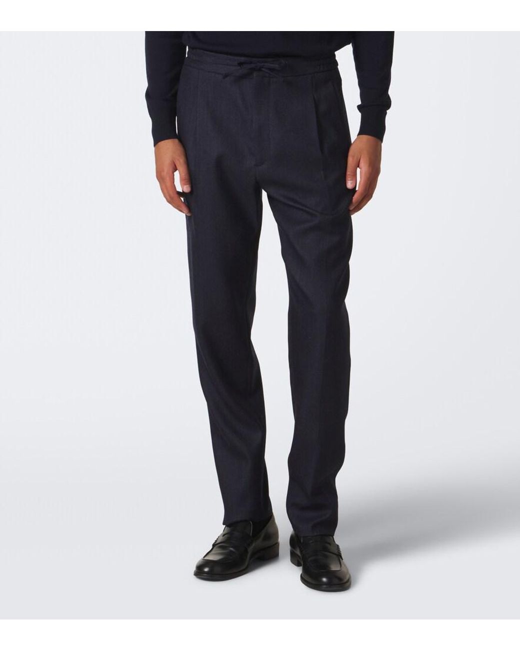 Lardini Blue Wool Slim Pants for men