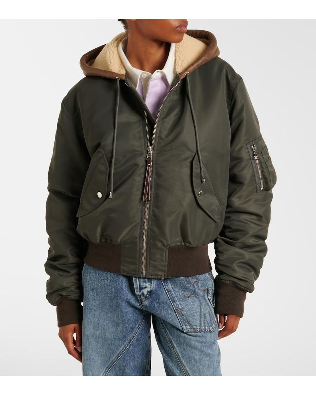 J.W. Anderson Black Shearling-Trimmed Bomber Jacket