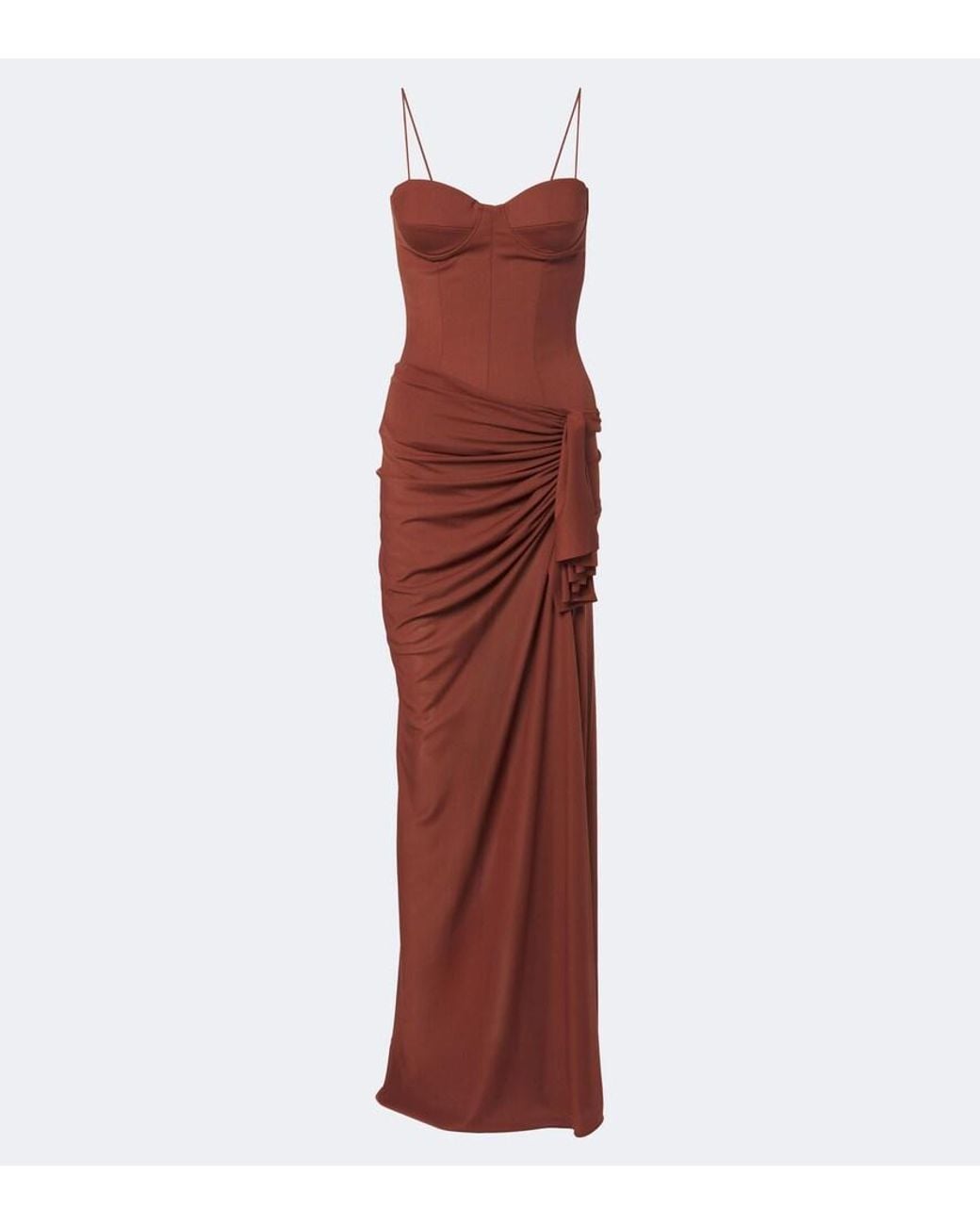 Alex Perry Red Draped Corset Dress