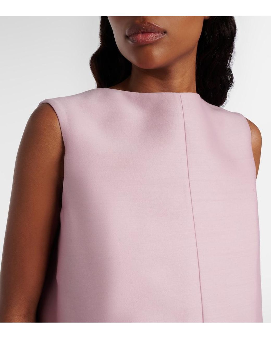 Balenciaga Pink Silk And Wool Minidress