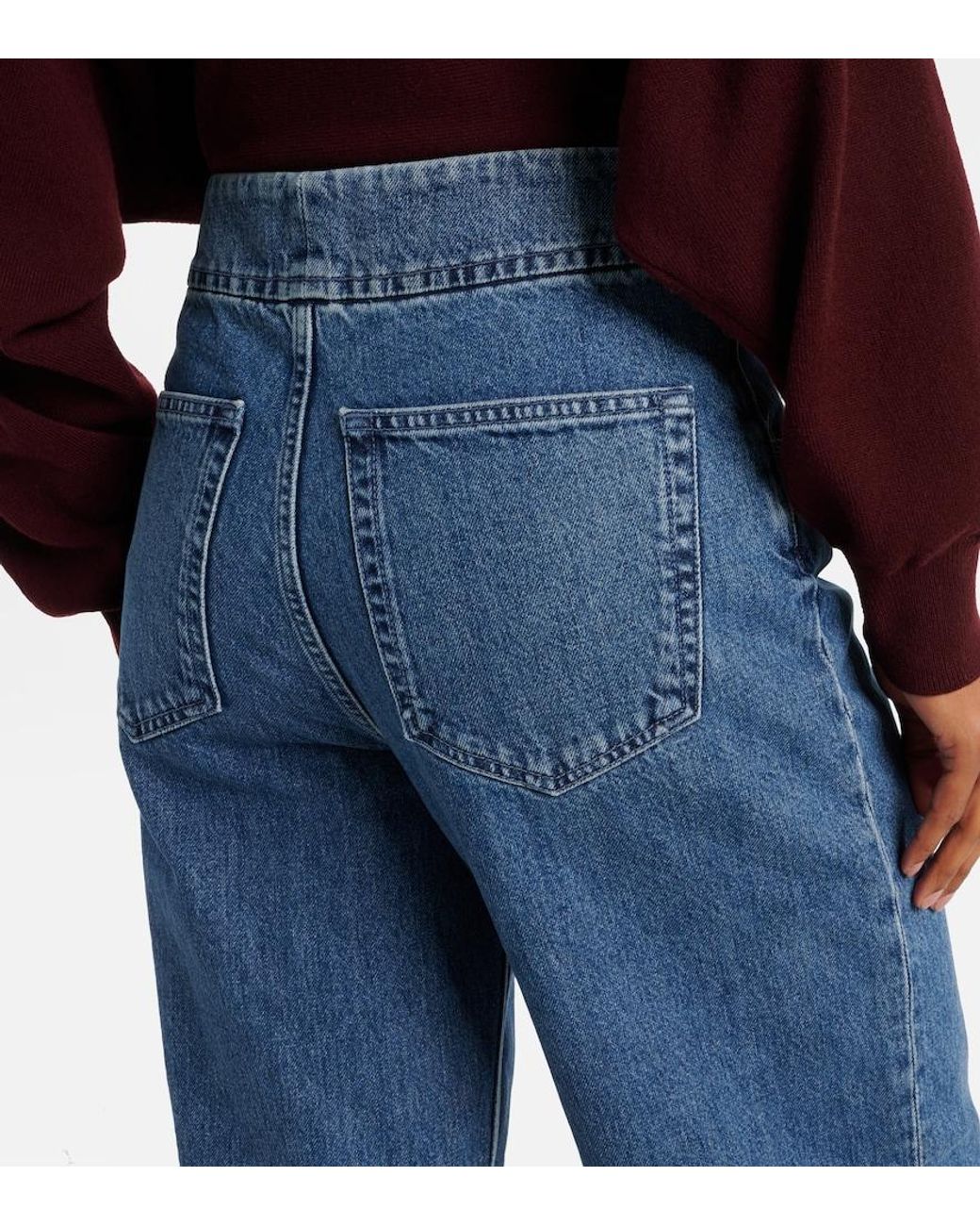 FFORME Blue Barrel-Leg Jeans