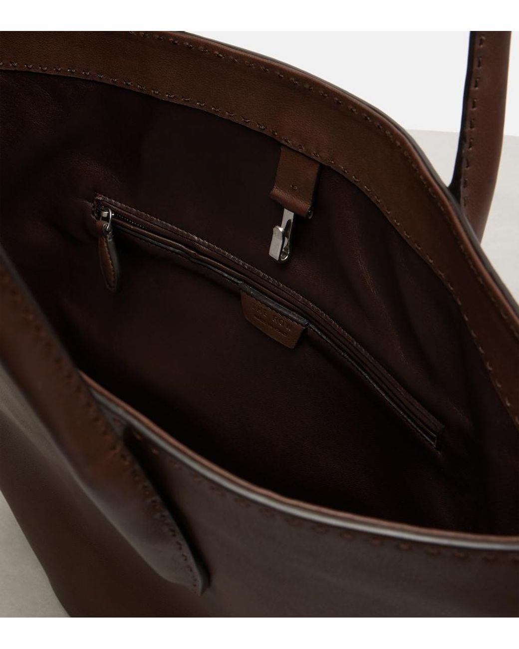 The Row Brown Alger Leather Tote Bag