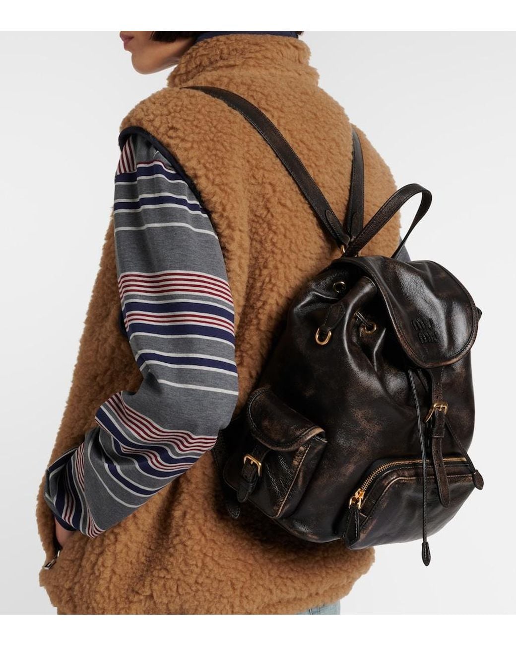 Miu Miu Black Leather Backpack
