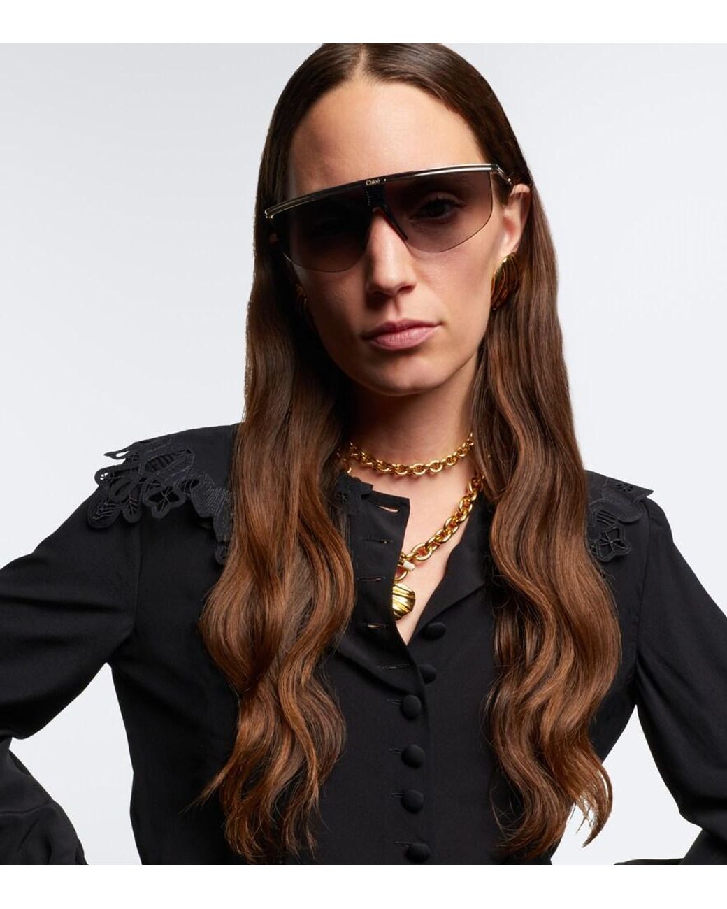 Chloé Gray Mask Sunglasses