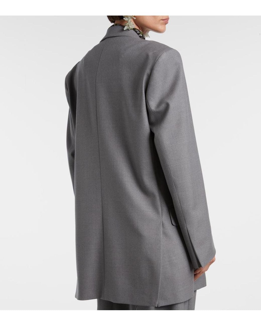 Dries Van Noten Gray Wool-Blend Blazer
