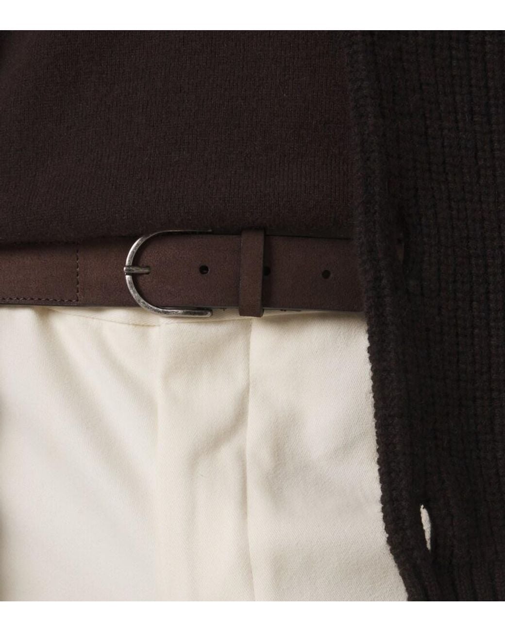 Giorgio Armani Brown Leather And Suede Belt for men