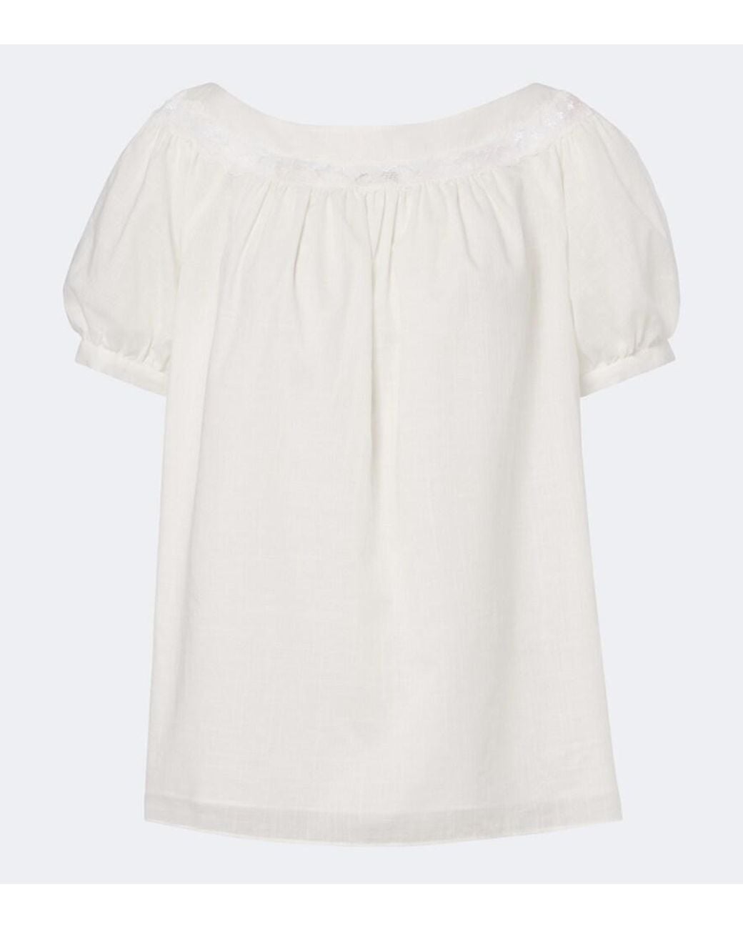 Posse White Marilyn Lace-Trimmed Cotton Top