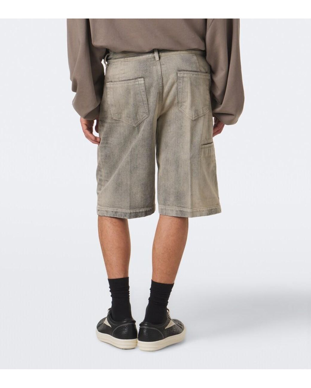 Rick Owens Gray Drkshdw Work Denim Shorts for men