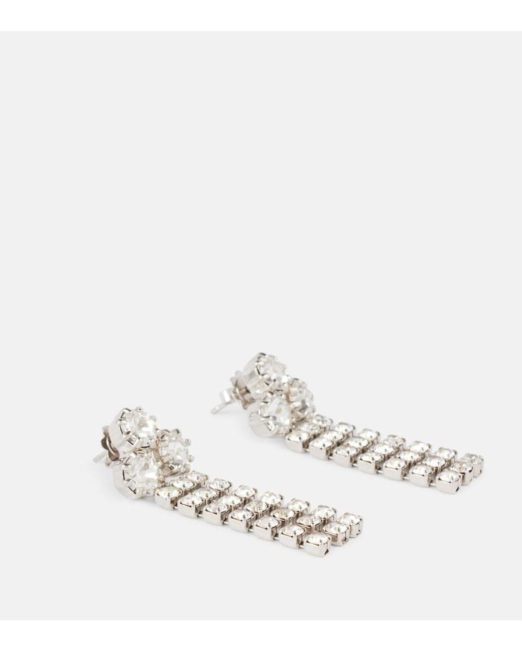 Jil Sander White Crystal-Embellished Earrings