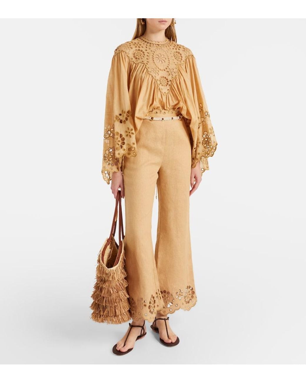 Zimmermann Natural Awaken Broderie Anglaise Cotton Blouse