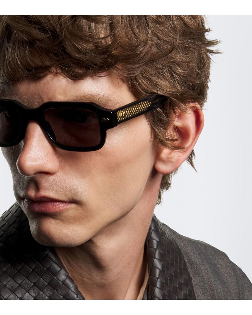 Bottega Veneta Brown Square Sunglasses for men