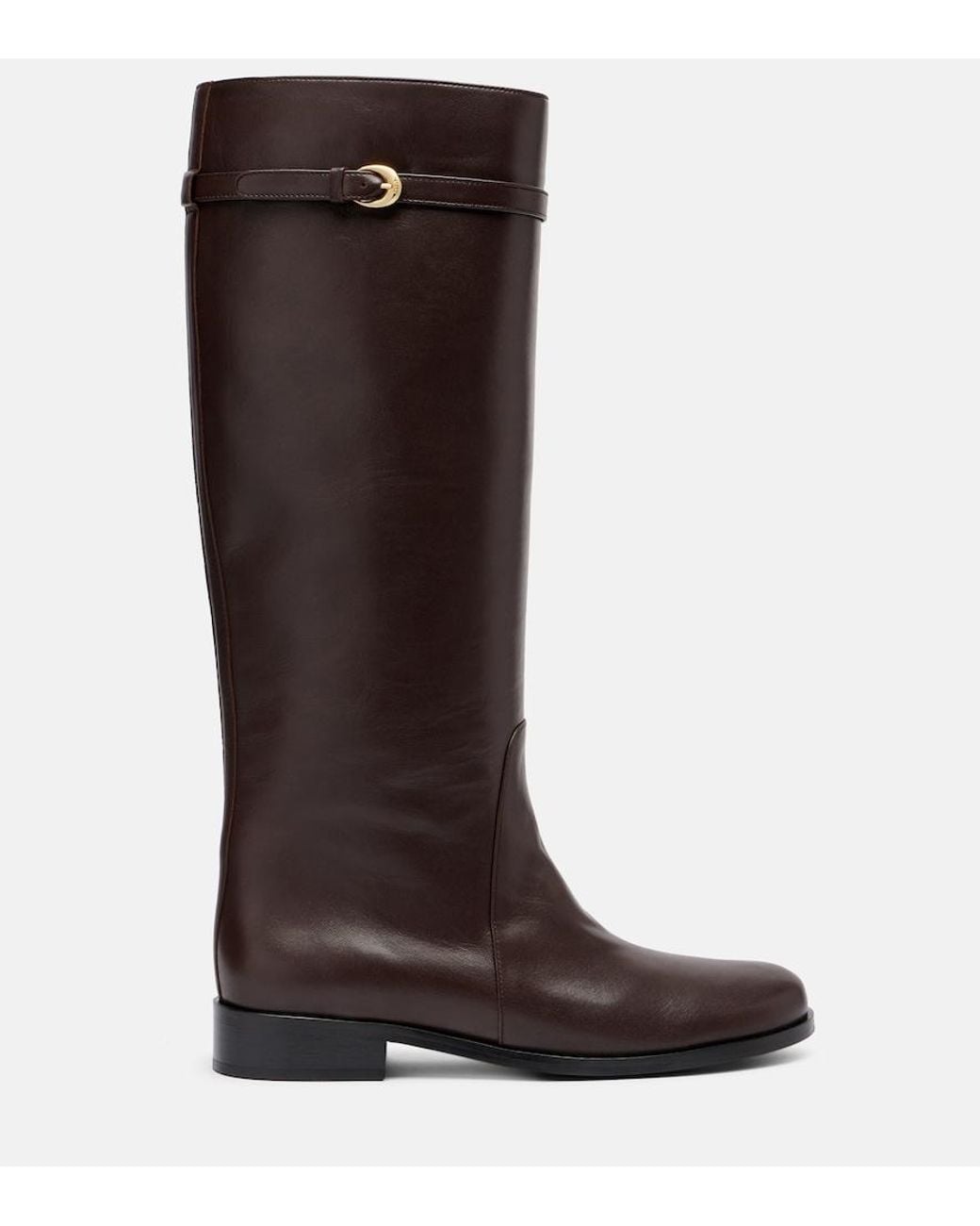 Staud Black Harlow Leather Knee-High Boots