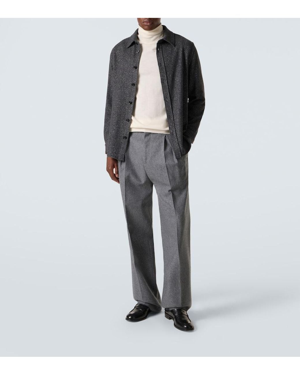 Zegna Blue Cashmere And Silk Overshirt for men