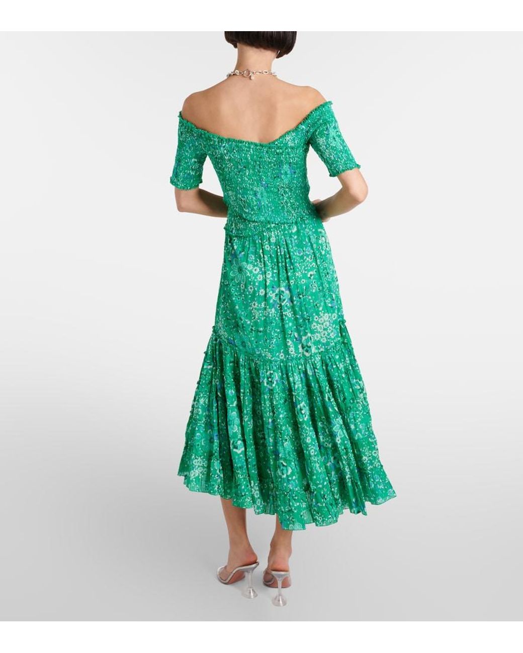 Poupette Green Soledad Floral Midi Dress