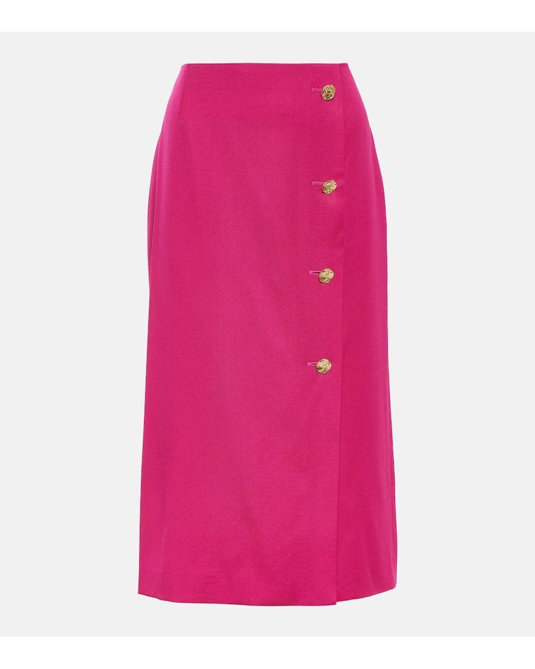 Nina Ricci Pink Wool Midi Pencil Skirt