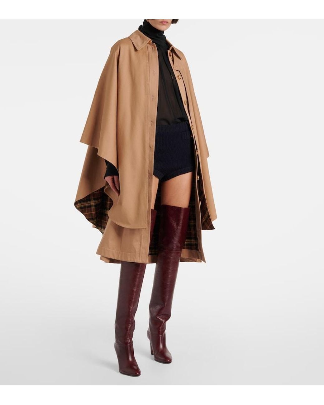 Chloé Brown Cotton Gabardine Cape