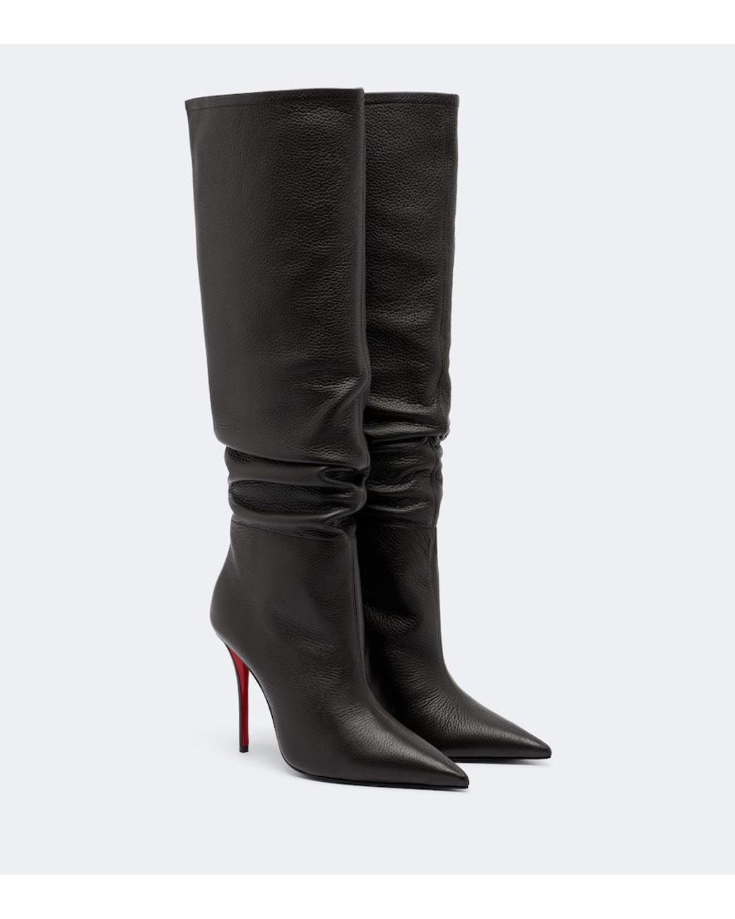 Christian Louboutin Black Zependris Leather Knee-High Boots