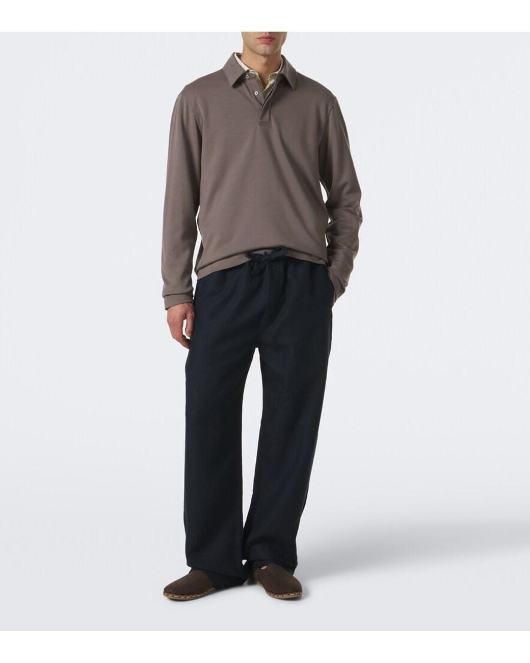 Orlebar Brown Brown Ben Wool Jersey Polo Shirt for men
