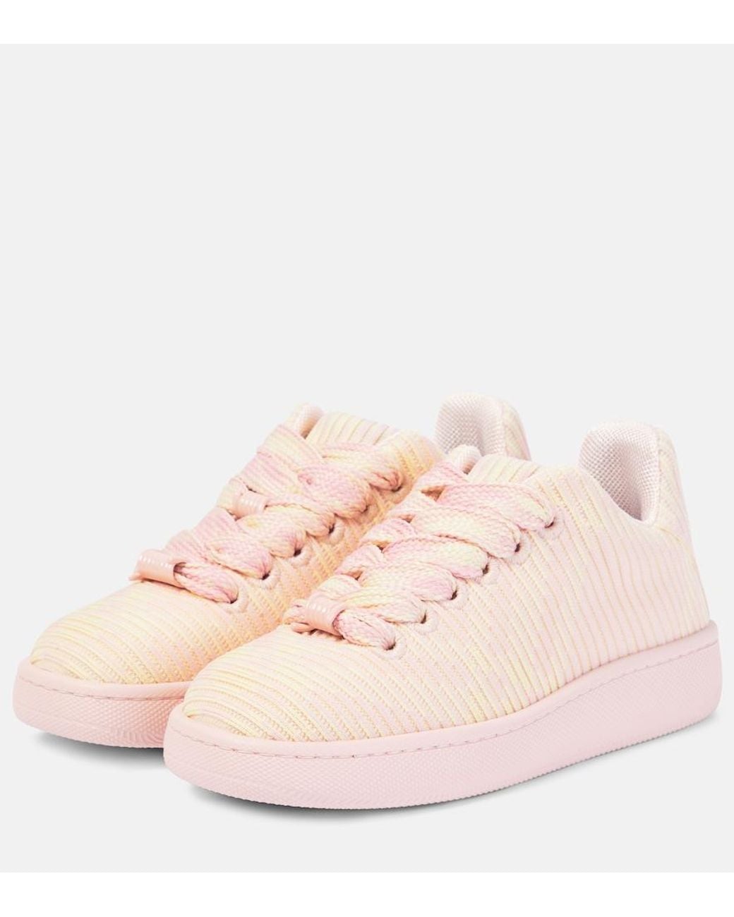 Burberry Pink Knit Mini Sneakers For