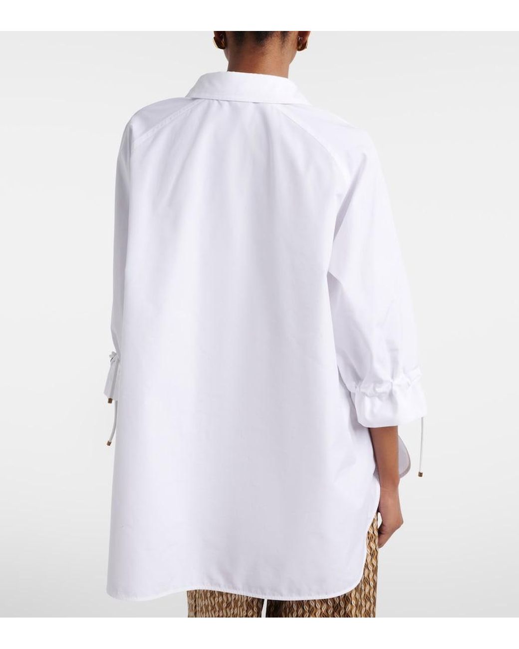 Max Mara White Adorni Oversized Cotton Poplin Shirt