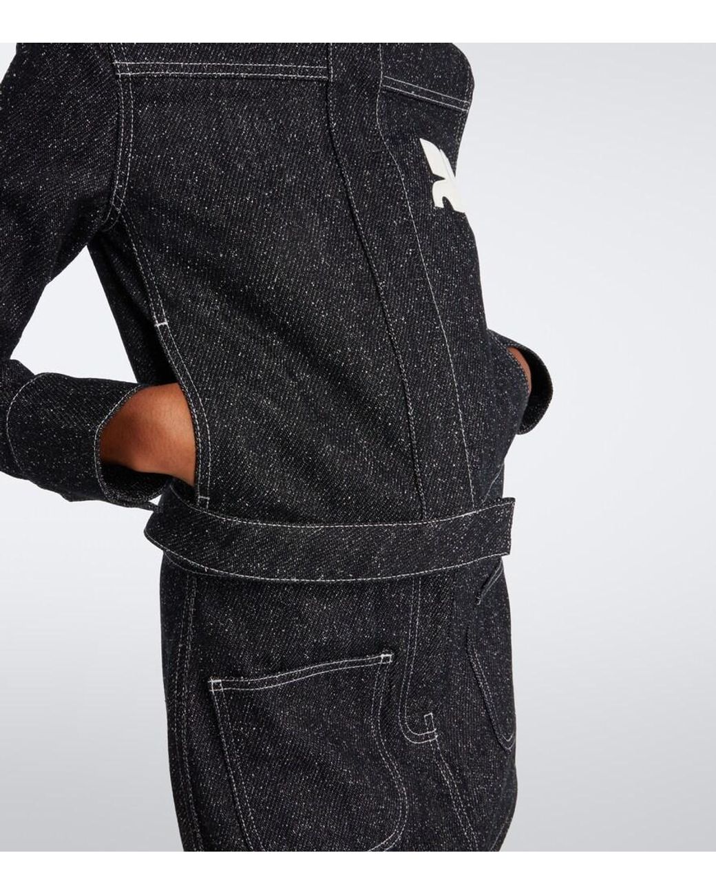 Courreges Black Logo Denim Tweed Jacket
