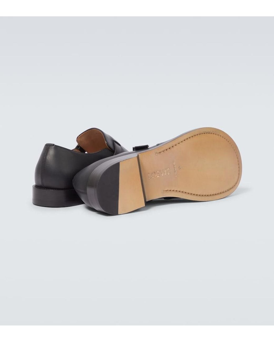 Loewe Black Campo Leather Derby Shoes for men